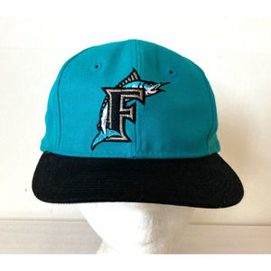 Vintage FLORIDA MARLINS Sports Specialties Hat Wool FITTED Size 7 1/8 MLB Teal